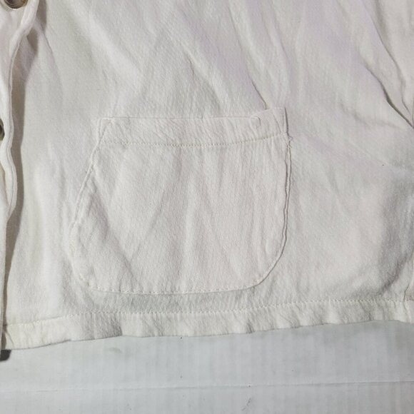 Madewell Women White Button-Down Short Sleeve Shirt With Pockets Size S - Picture 6 of 8